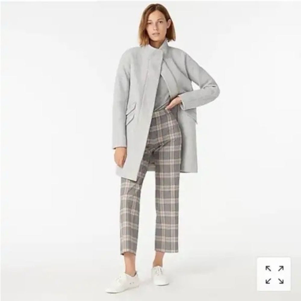 NWOT- j crew cocoon coat in stadium-cloth wool 0 Petite light grey